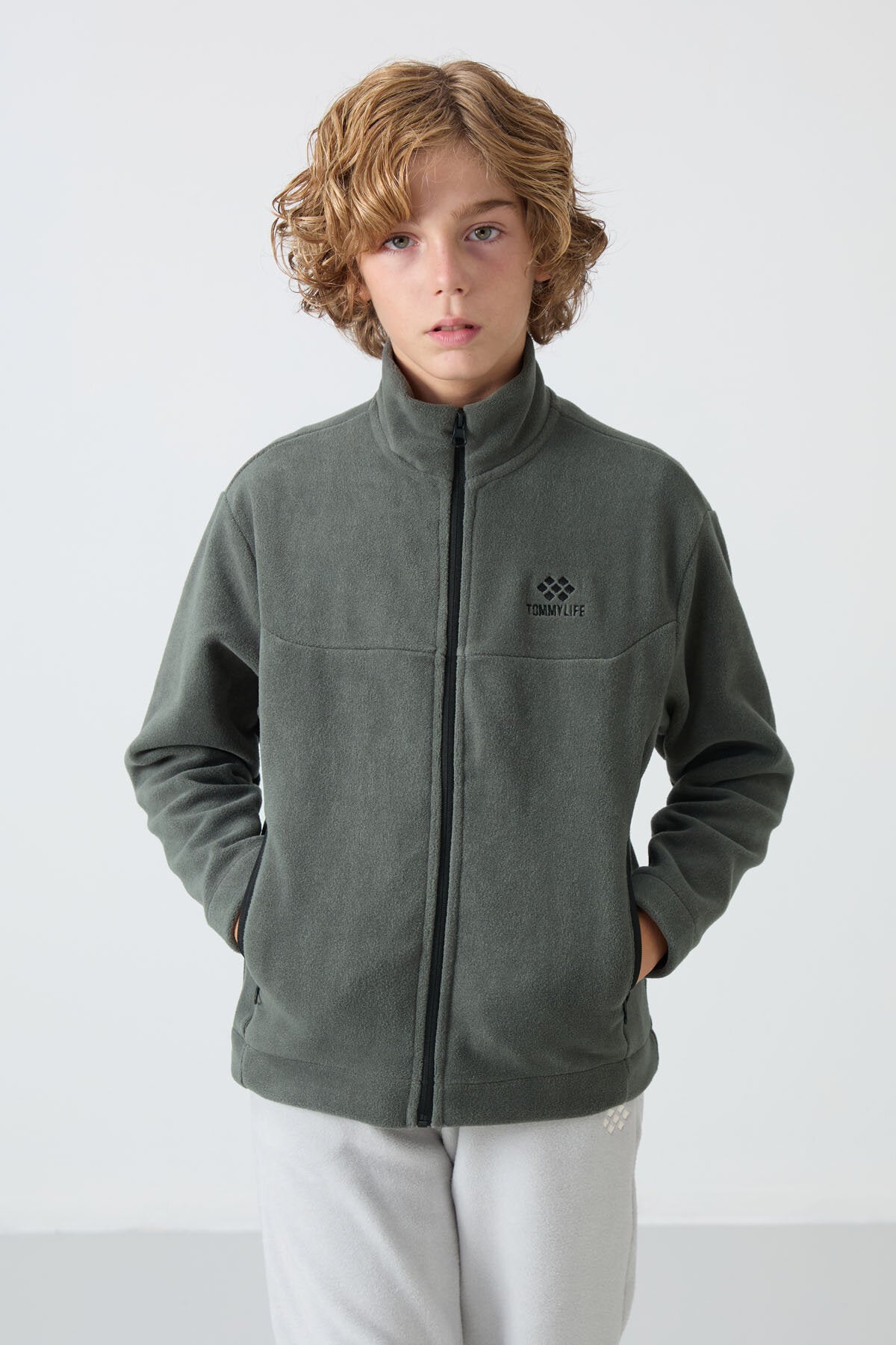 Standart Fit 2'li Paket Siyah-Haki Erkek Çocuk Polar Sweatshirt - 11223