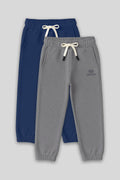 Standard Fit Basic 2-Pack Parliament-Grey Melange Boys' Sweatpants - 11225