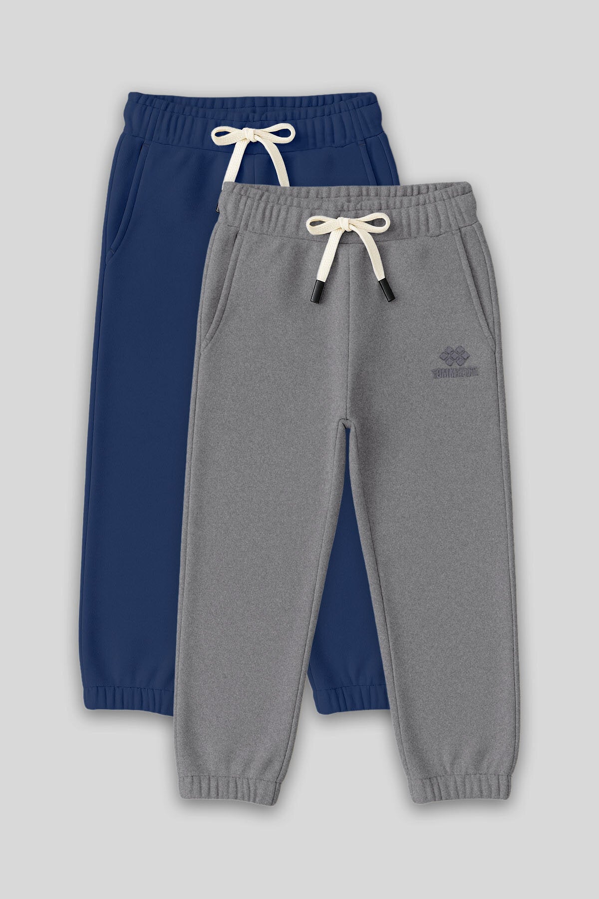 Standart Fit Basic 2'li Paket Parlament-Gri Melanj Erkek Çocuk Eşofman Alt - 11225