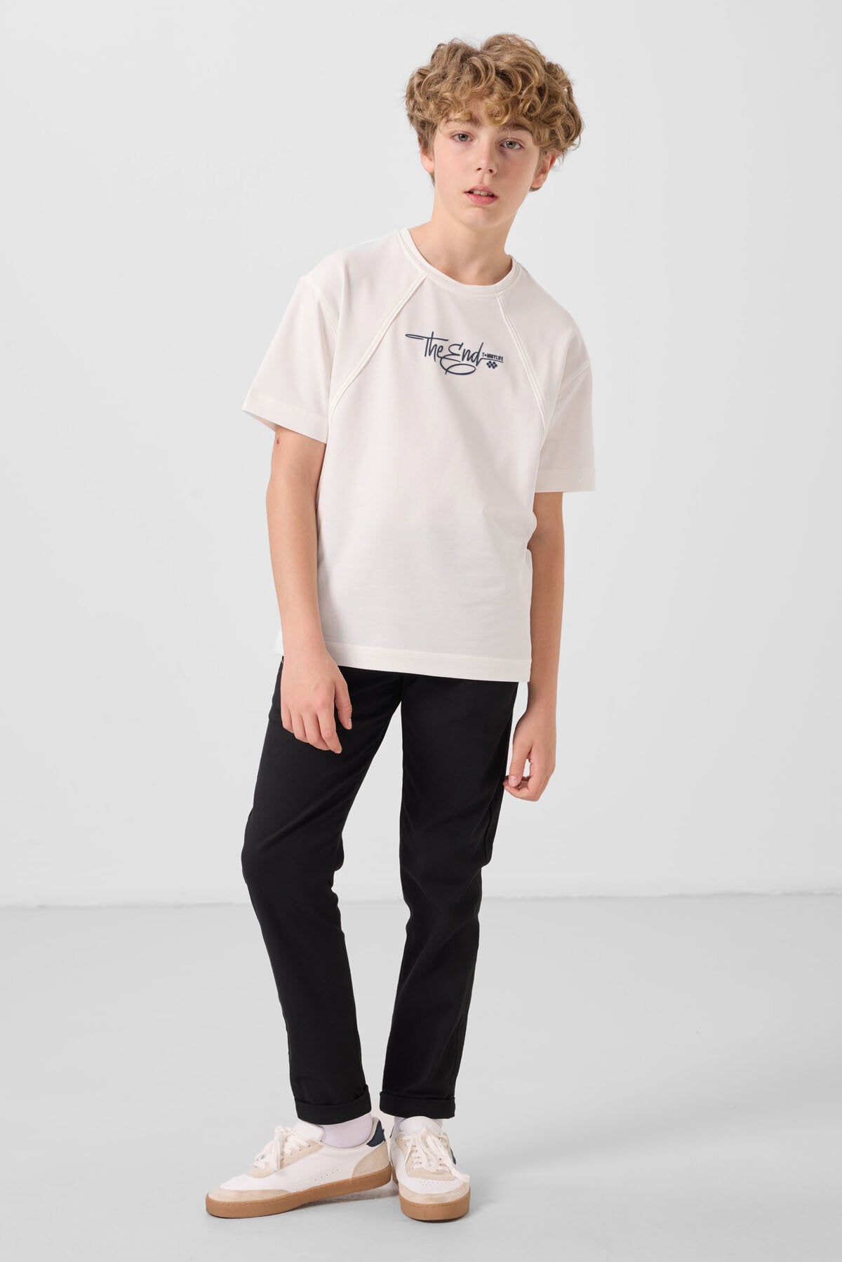 Standart Fit 2'li Paket Siyah-Taş Erkek Çocuk Chino Pantolon - 11272