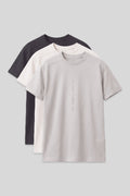 Oversize Printed 3-Pack Anthracite-Ecru-Stone Boys' T-Shirt - 11301