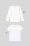 Standart Fit Basic O Yaka 2'li Paket Beyaz Unisex Çocuk T-Shirt