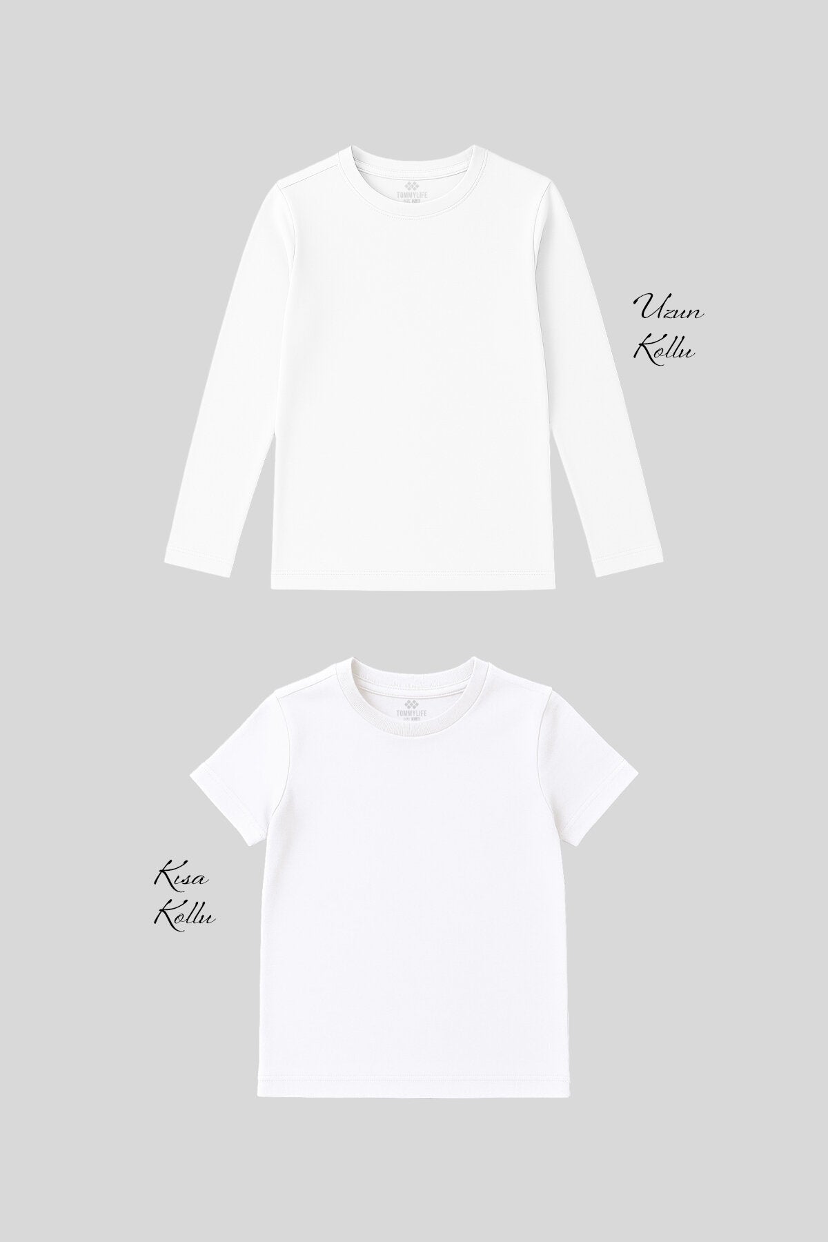 Standart Fit Basic O Yaka 2'li Paket Beyaz Unisex Çocuk T-Shirt