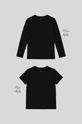 Standart Fit Basic O Yaka 2'li Paket Siyah Unisex Çocuk T-Shirt