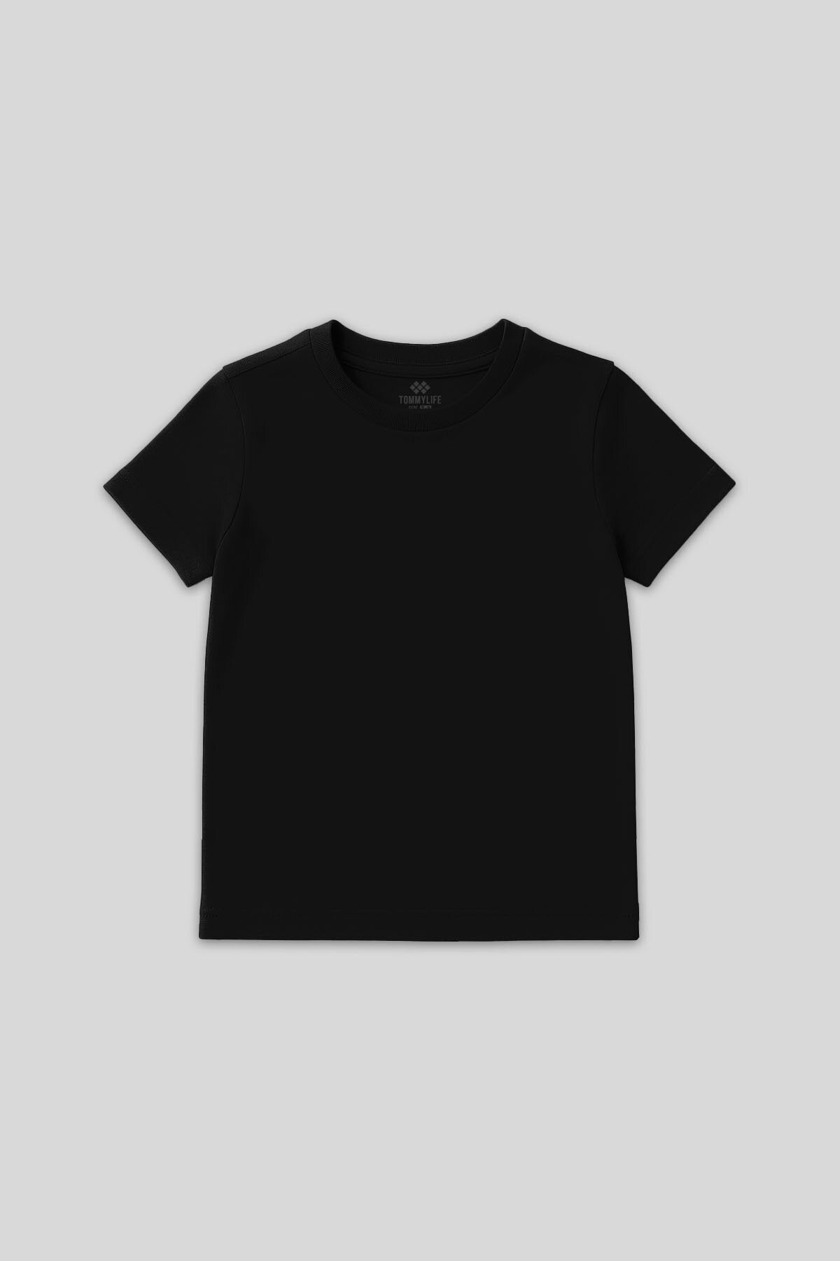 Standart Fit Basic O Yaka 2'li Paket Siyah-Beyaz Unisex Çocuk T-Shirt - 11328