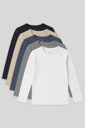 Standart Fit Basic O Yaka 5'li Paket Unisex Çocuk T-Shirt - 11329
