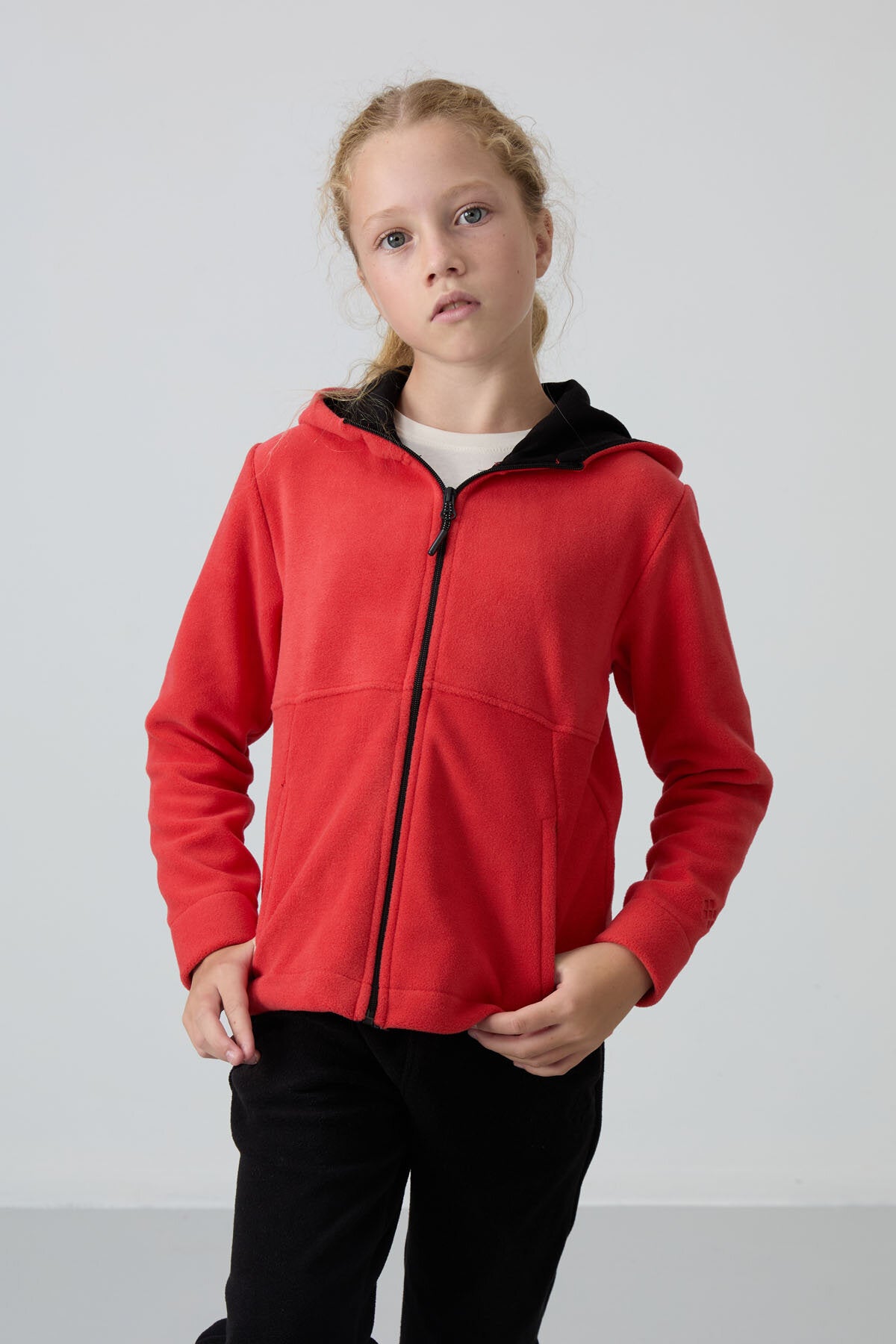 Standart Fit Kapüşonlu 2'li Paket İndigo-Fiesta Kız Çocuk Sweatshirt - 75152