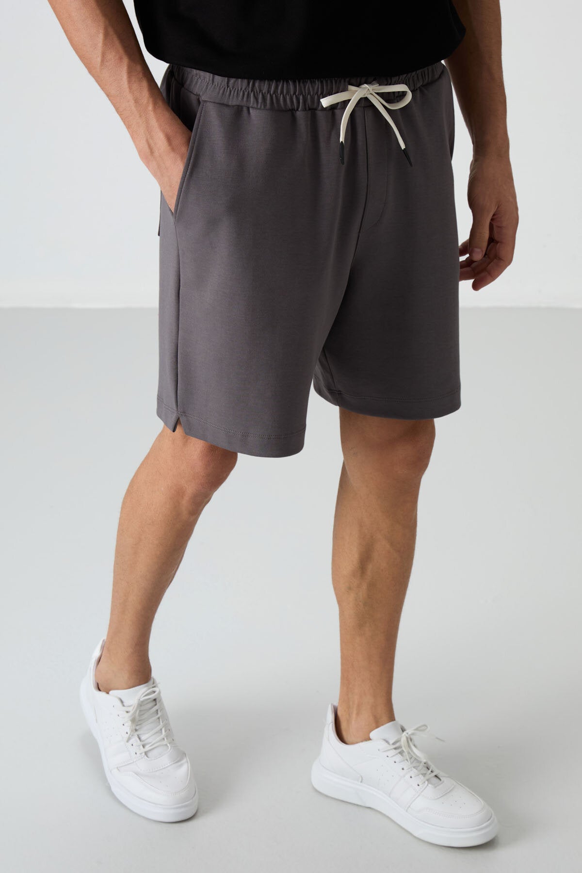 Comfort Fit Basic 3'lü Paket Lacivert-Fiesta-Koyu Gri Erkek Şort - 81274