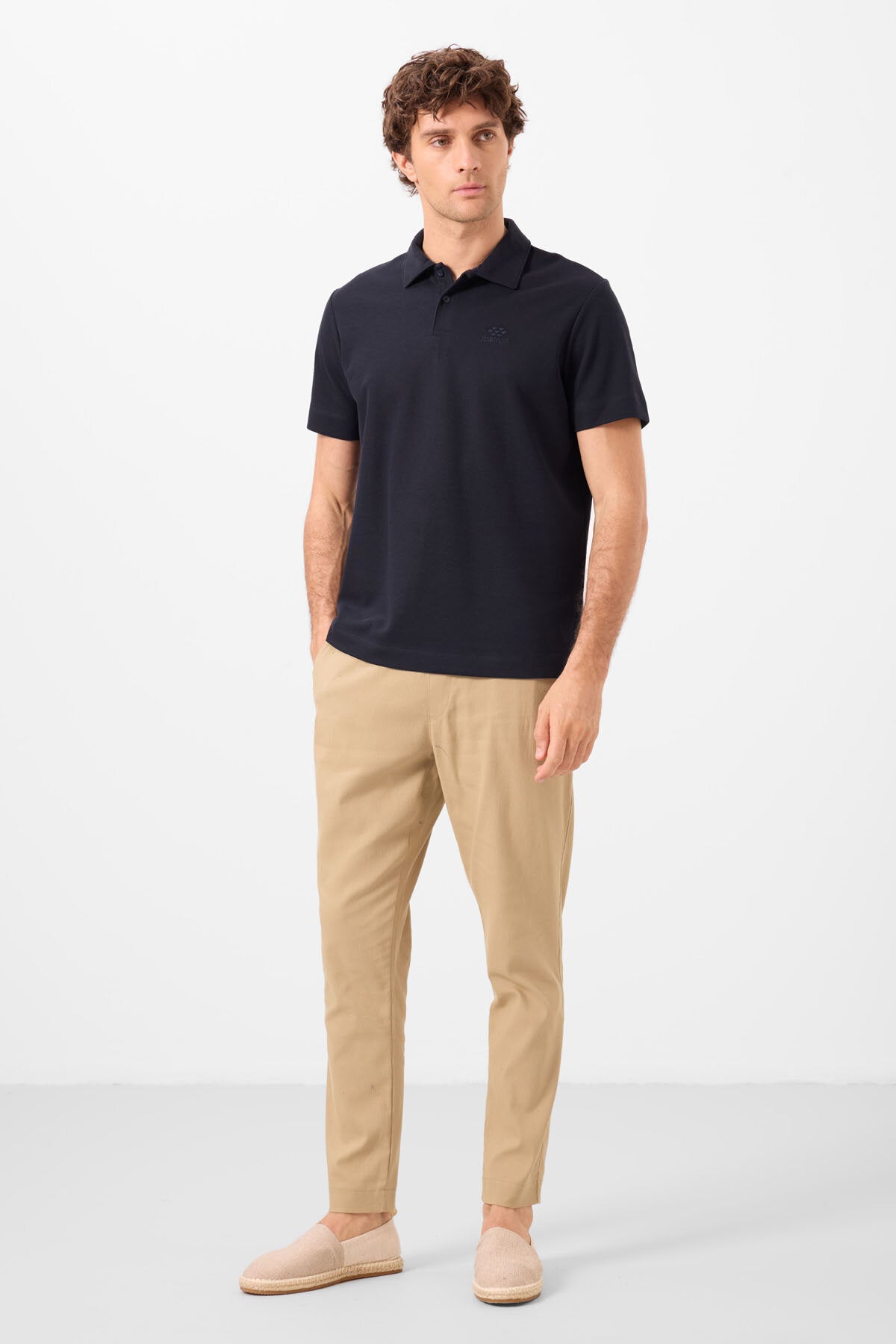 Standart Fit Basic Polo Yaka 3'lü Paket Siyah-Beyaz-Lacivert Erkek T-Shirt  87748