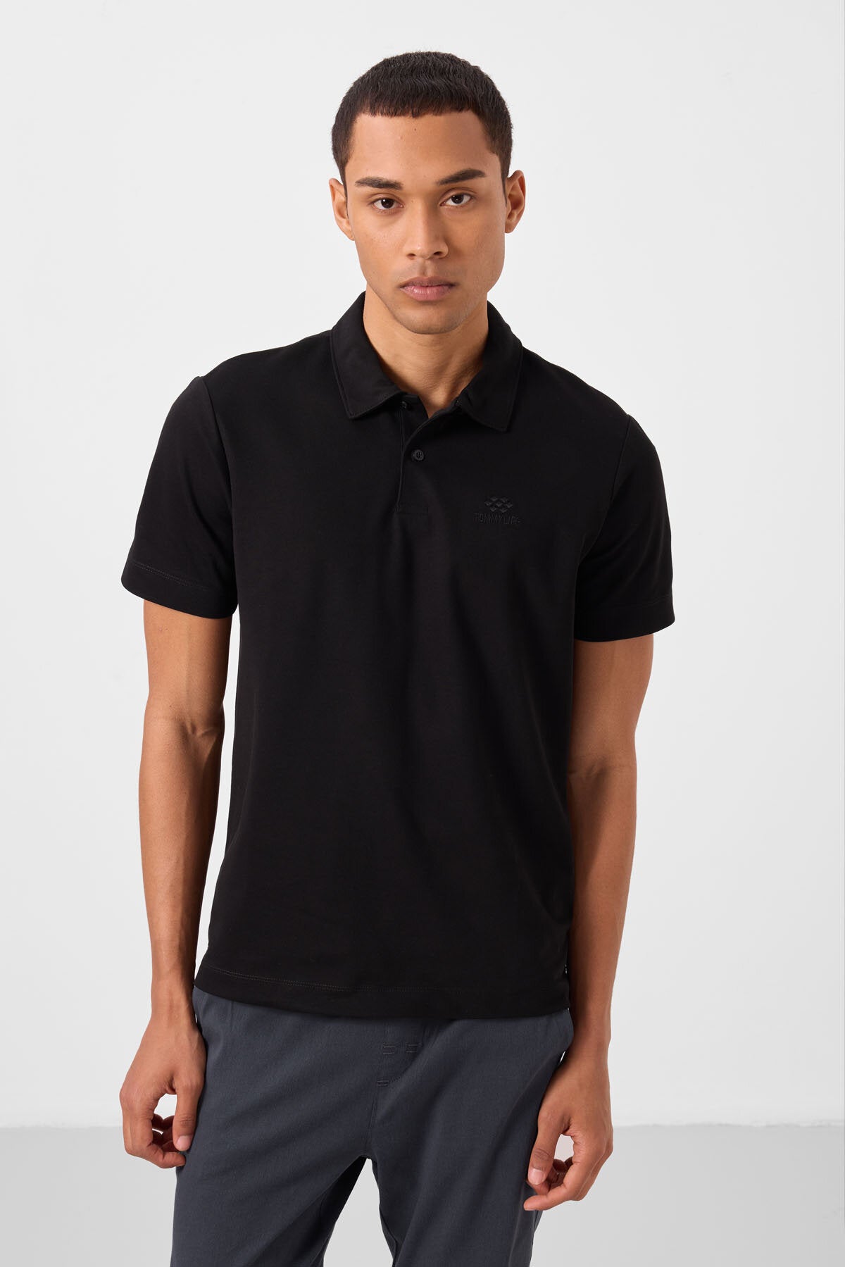 Standart Fit Basic Polo Yaka 3'lü Paket Siyah-Beyaz-Lacivert Erkek T-Shirt  87748