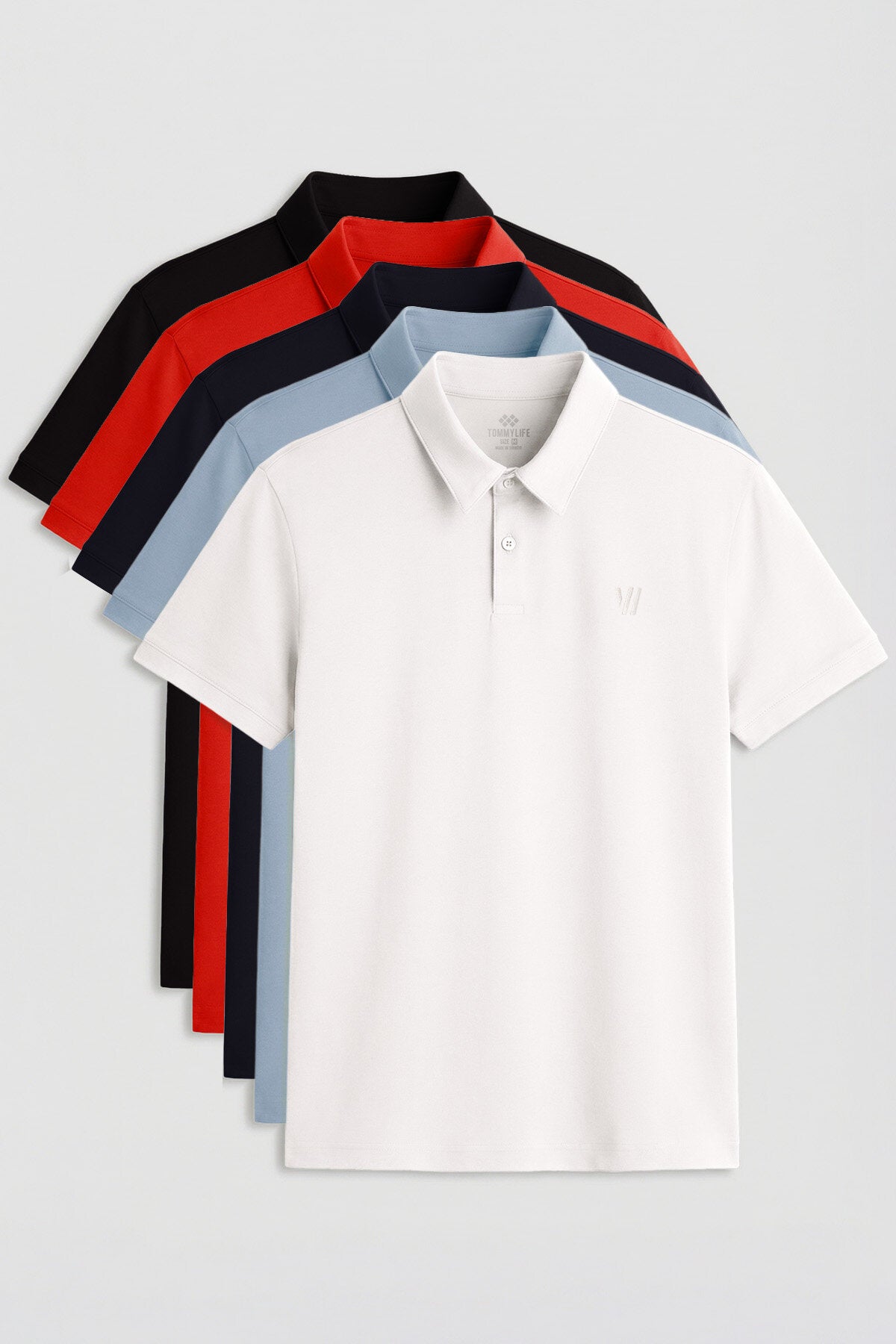 Standart Fit Basic Polo Yaka 5'li Paket Erkek T-Shirt - 87768