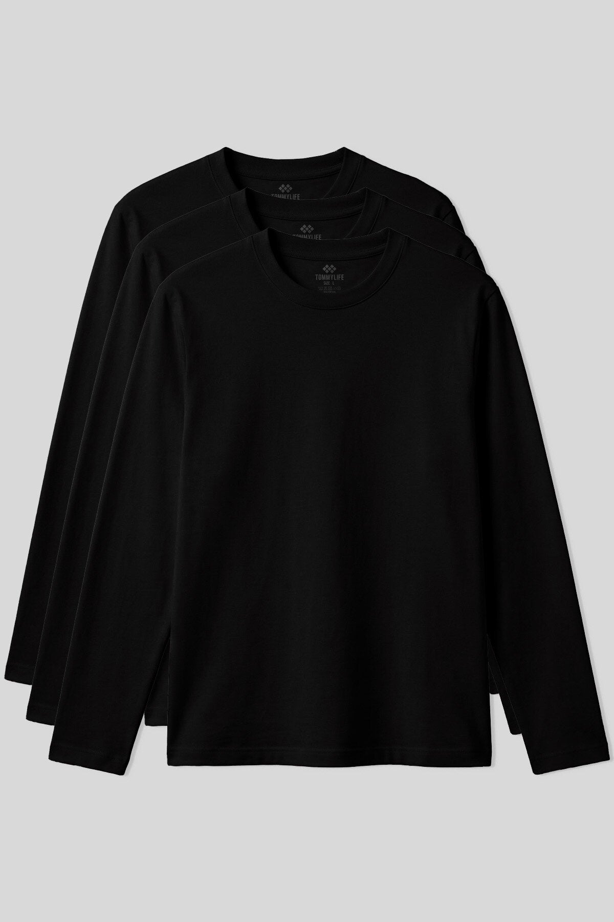 Standart Fit Basic O Yaka  3'lü Paket Siyah Erkek T-Shirt  87997