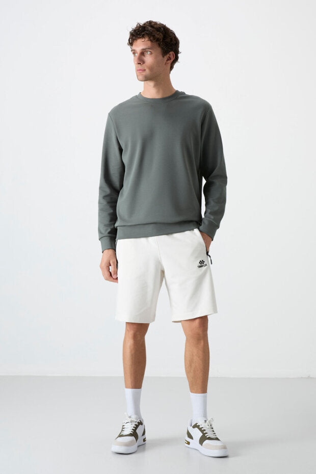 Rahat Form Basic O Yaka 2'li Paket Bej-Çağla Erkek Sweatshirt - 88053