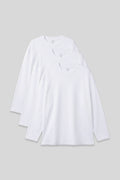 Basic O Neck Plus Size 3-Pack White Men's T-Shirt - 88107