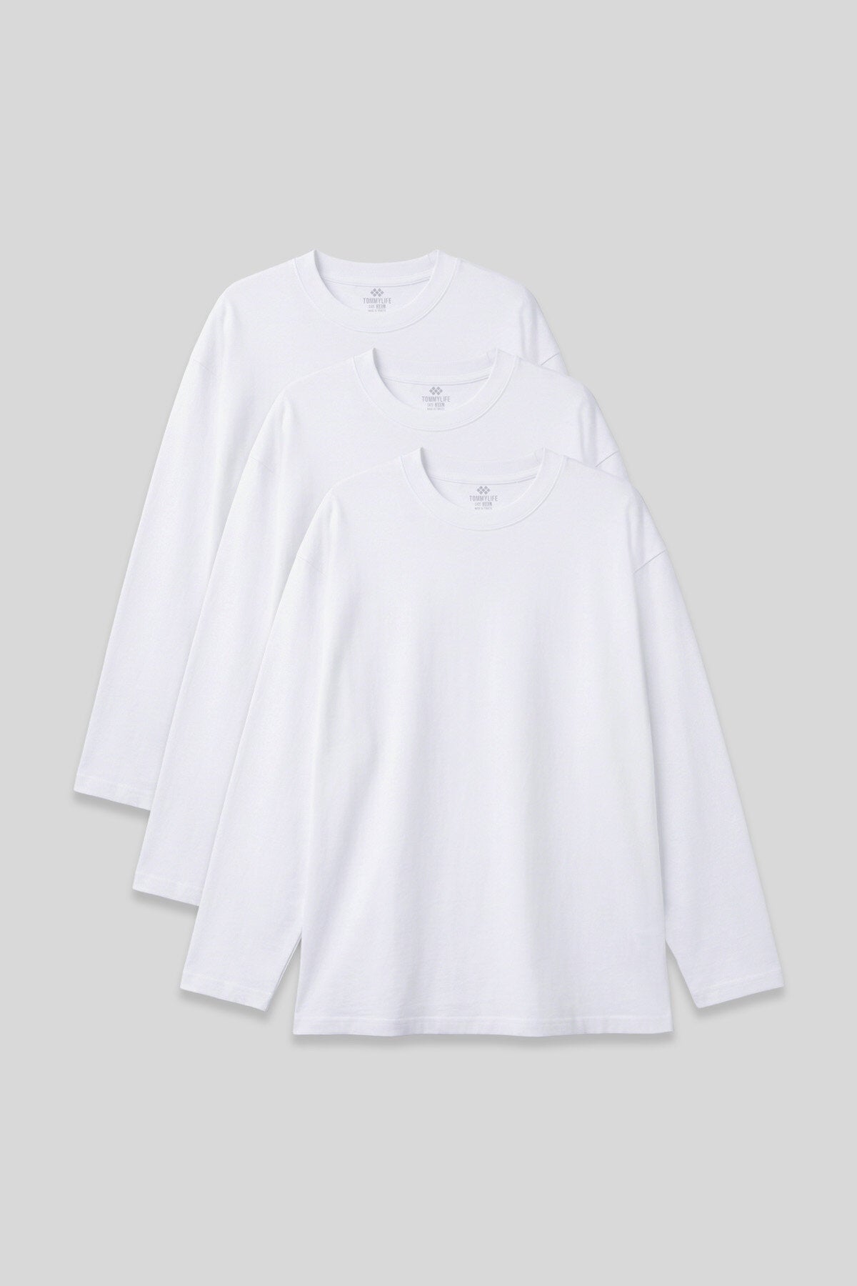 Basic O Yaka Büyük Beden 3'lü Paket Beyaz Erkek T-Shirt - 88107