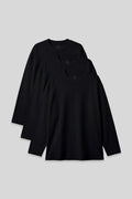 Basic Crew Neck Plus Size 3-Pack Black Men's T-Shirt - 88107