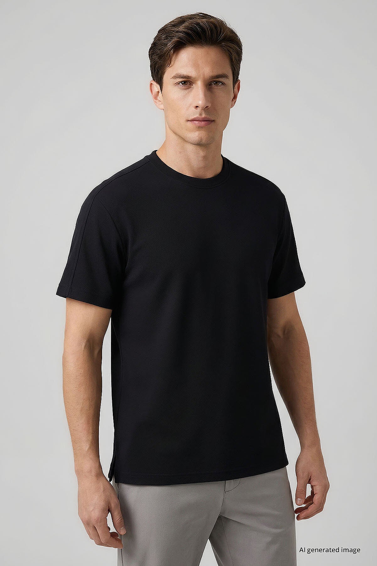 Rahat Form O Yaka 3'lü Paket Siyah-Ekru-Açık Yeşil Erkek T-Shirt - 88495