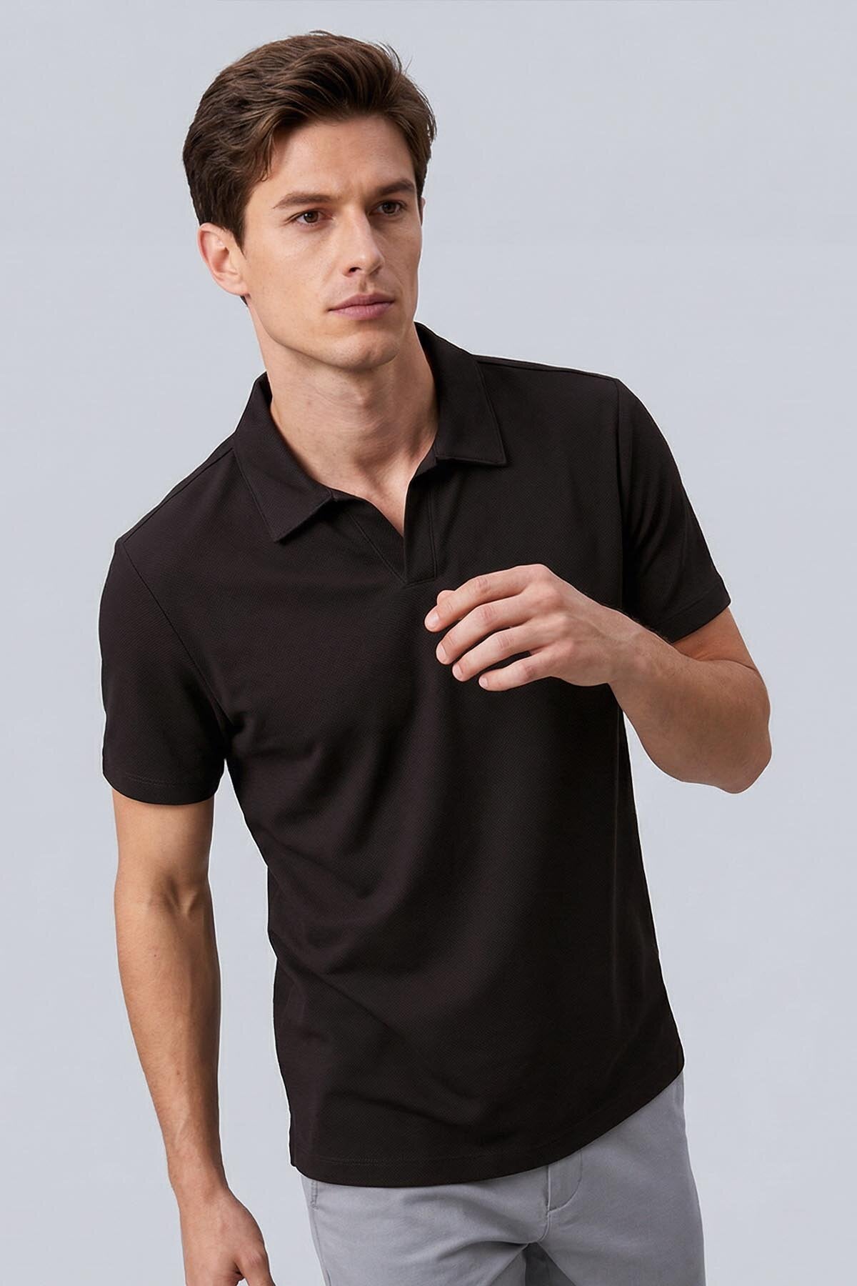 Rahat Form Polo Yaka 2'li Paket Bej-Kahverengi Erkek T-Shirt - 88496