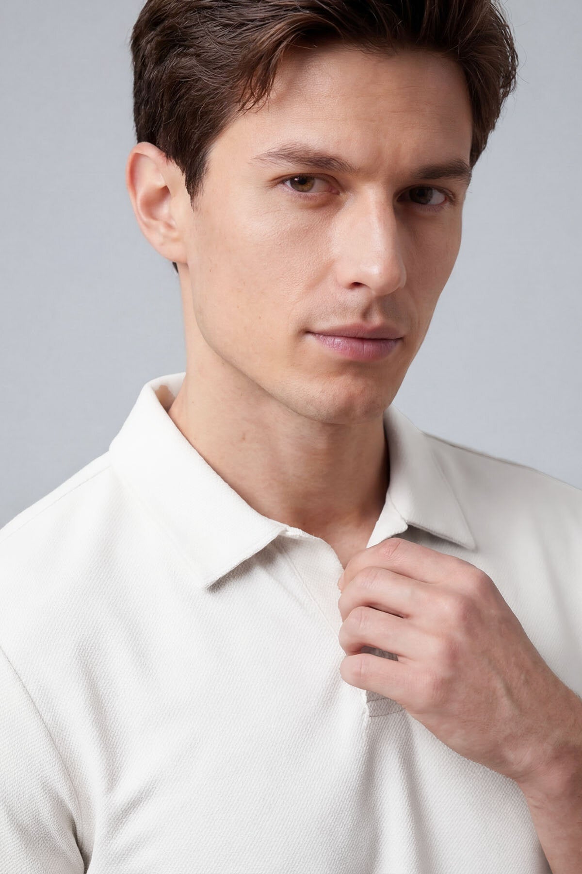 Rahat Form Polo Yaka 2'li Paket Ekru Erkek T-Shirt - 88496