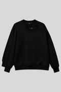Basic Oversıze O Yaka 2'li Paket Siyah Kadın Sweatshirt - 97053