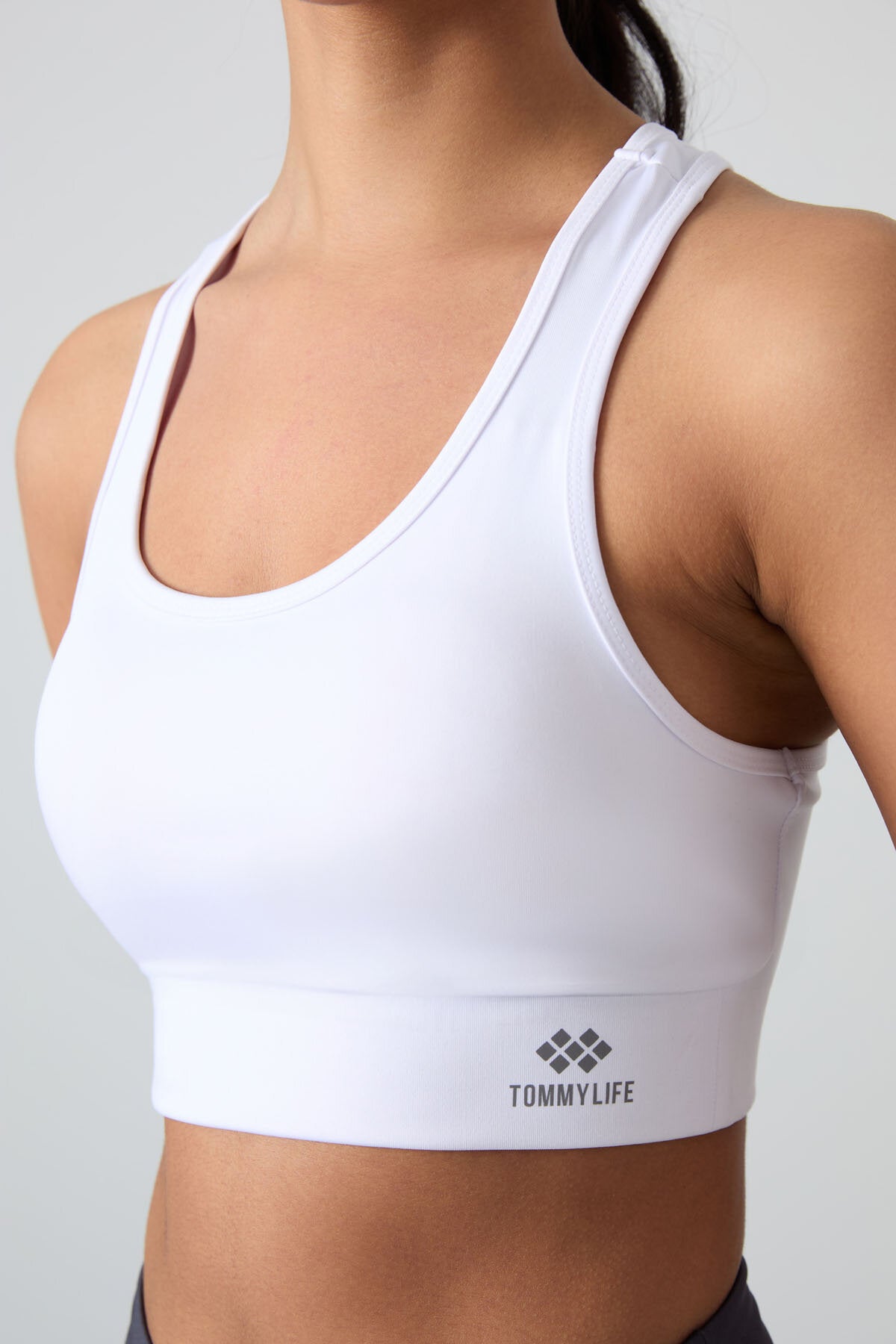 Slim Fit U Yaka 2'li Paket Petrol-Beyaz Kadın Spor Büstiyer - 97120