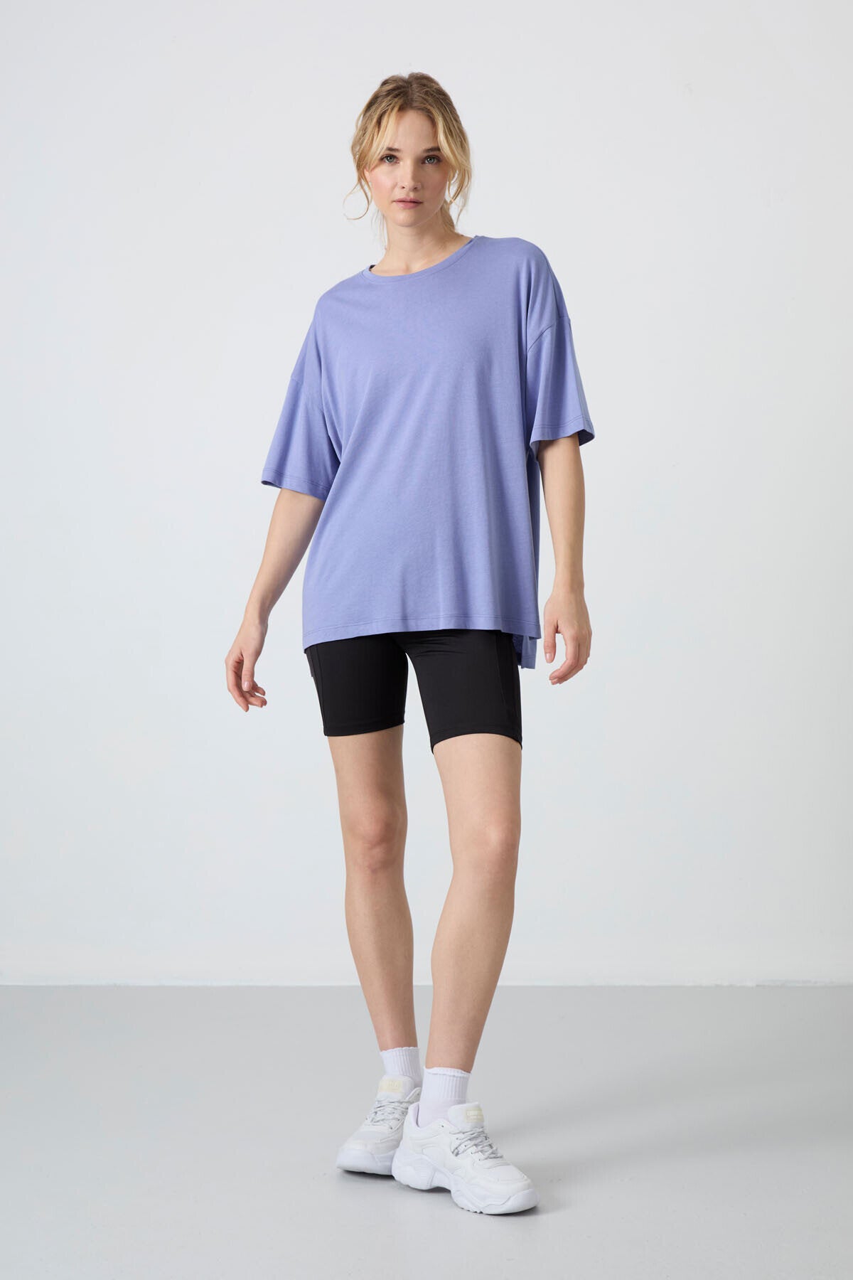 Oversize Fit Basic O Yaka 5'li Paket Kadın T-Shirt - 97285