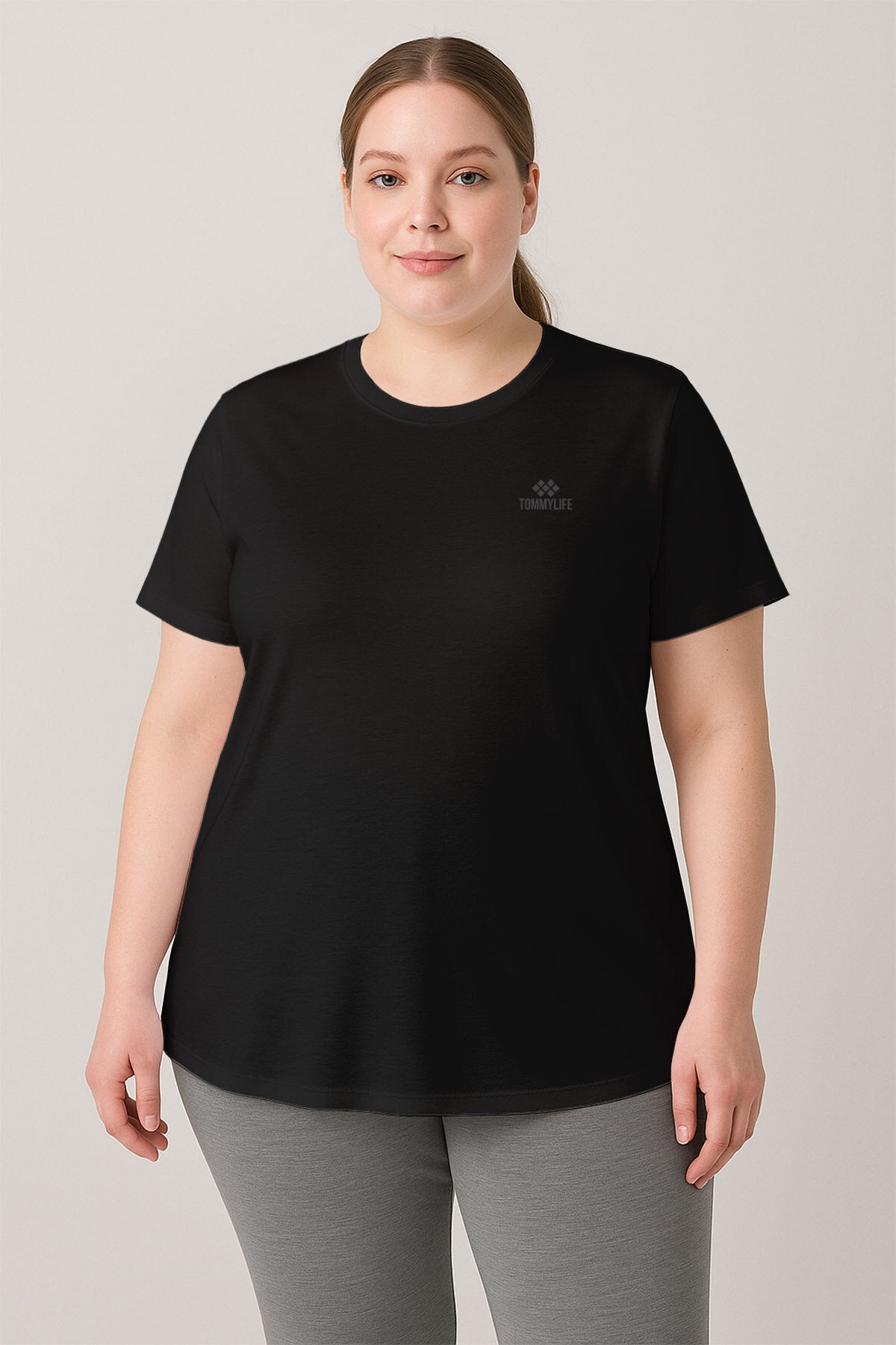 Rahat Form 3'lü Paket Siyah-Beyaz-Haki Battal Kadın T-Shirt - 97308