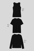 Basic O Yaka 3’lü Paket Siyah Kadın T-Shirt