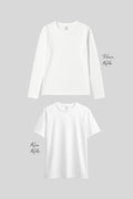 Basic O Yaka 2'li Paket Beyaz Kadın T-Shirt