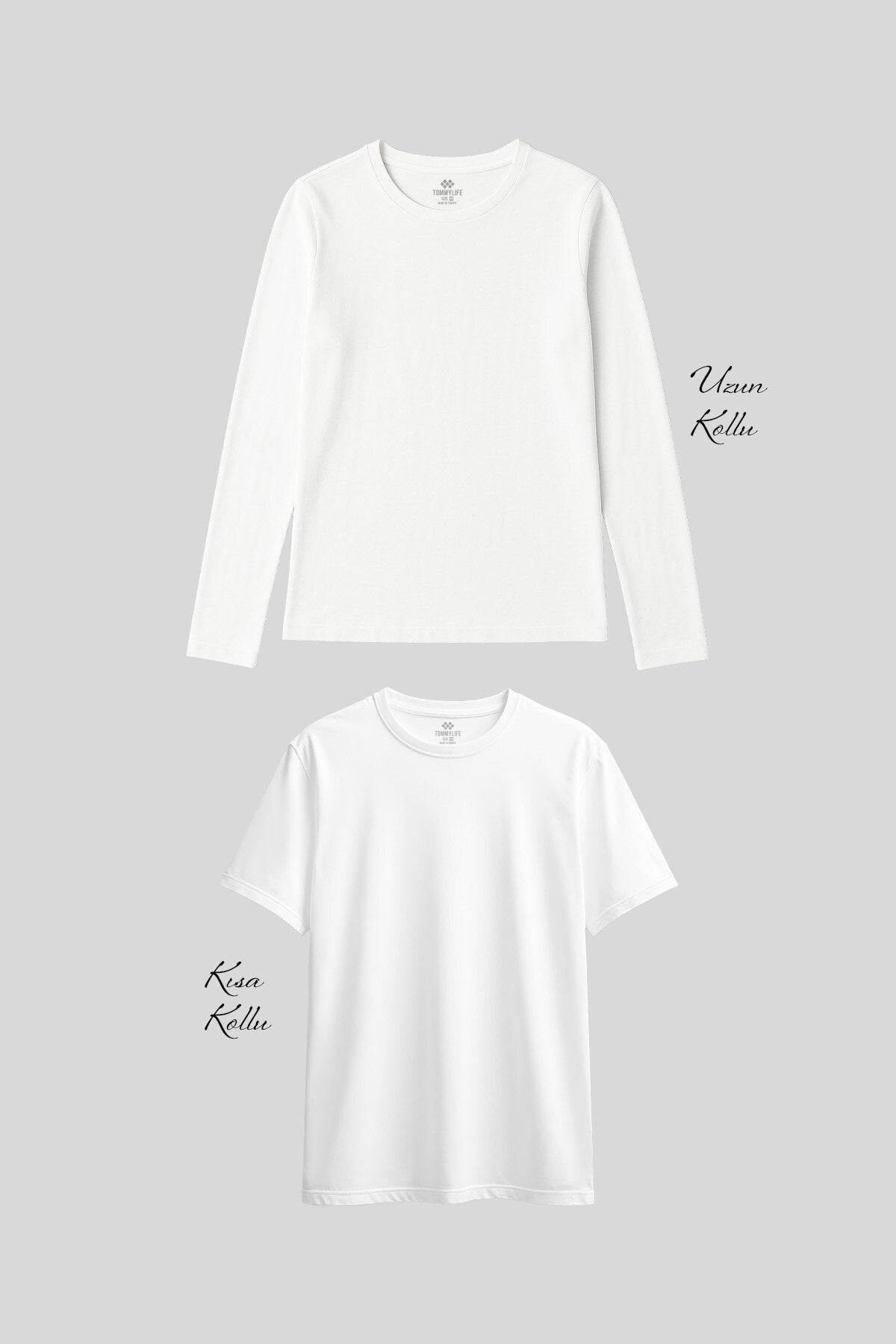 Basic O Yaka 2'li Paket Beyaz Kadın T-Shirt