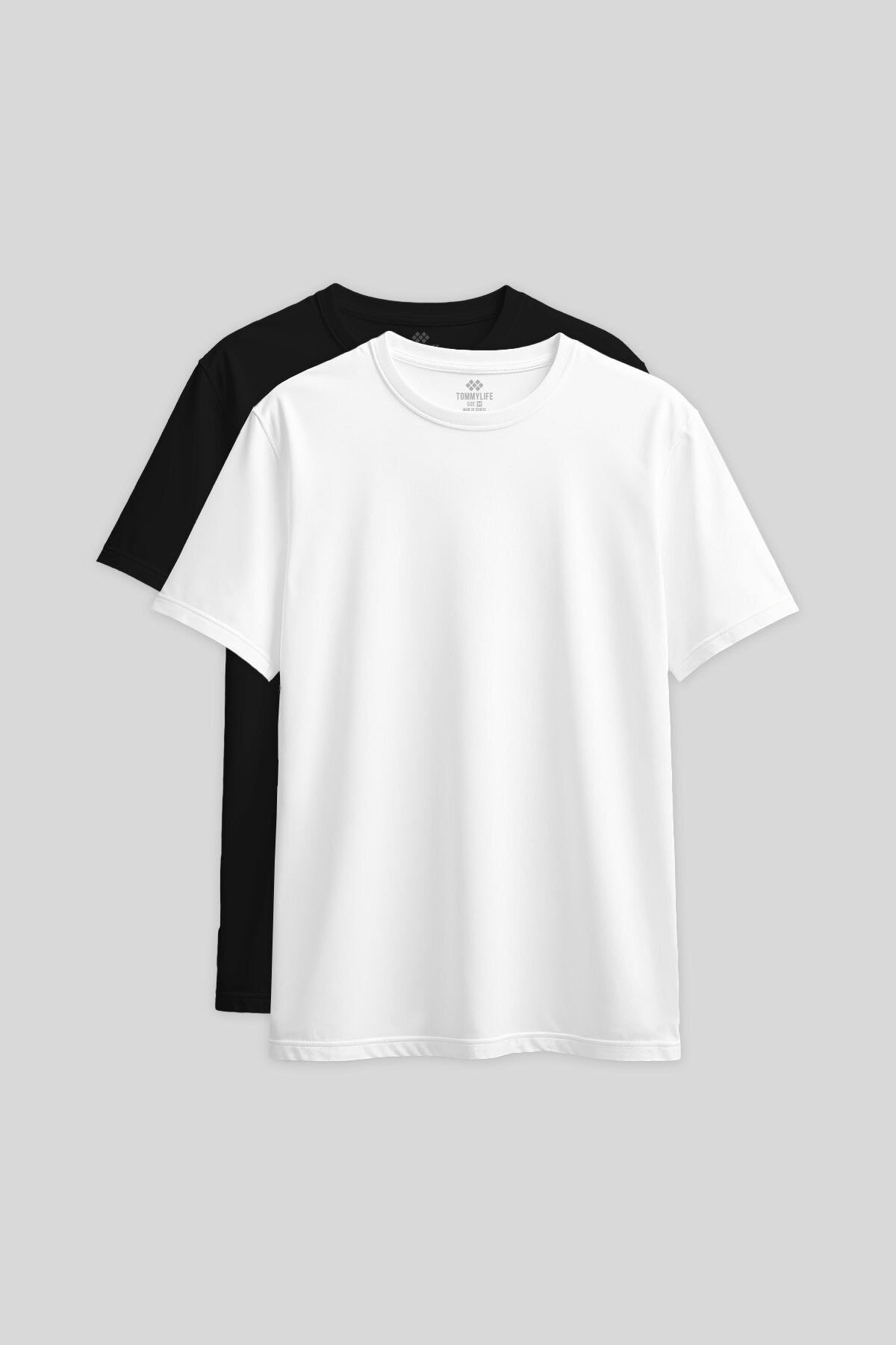 Standart Fit Basic O Yaka 2'li Paket Siyah-Beyaz Kadın T-Shirt - 97311