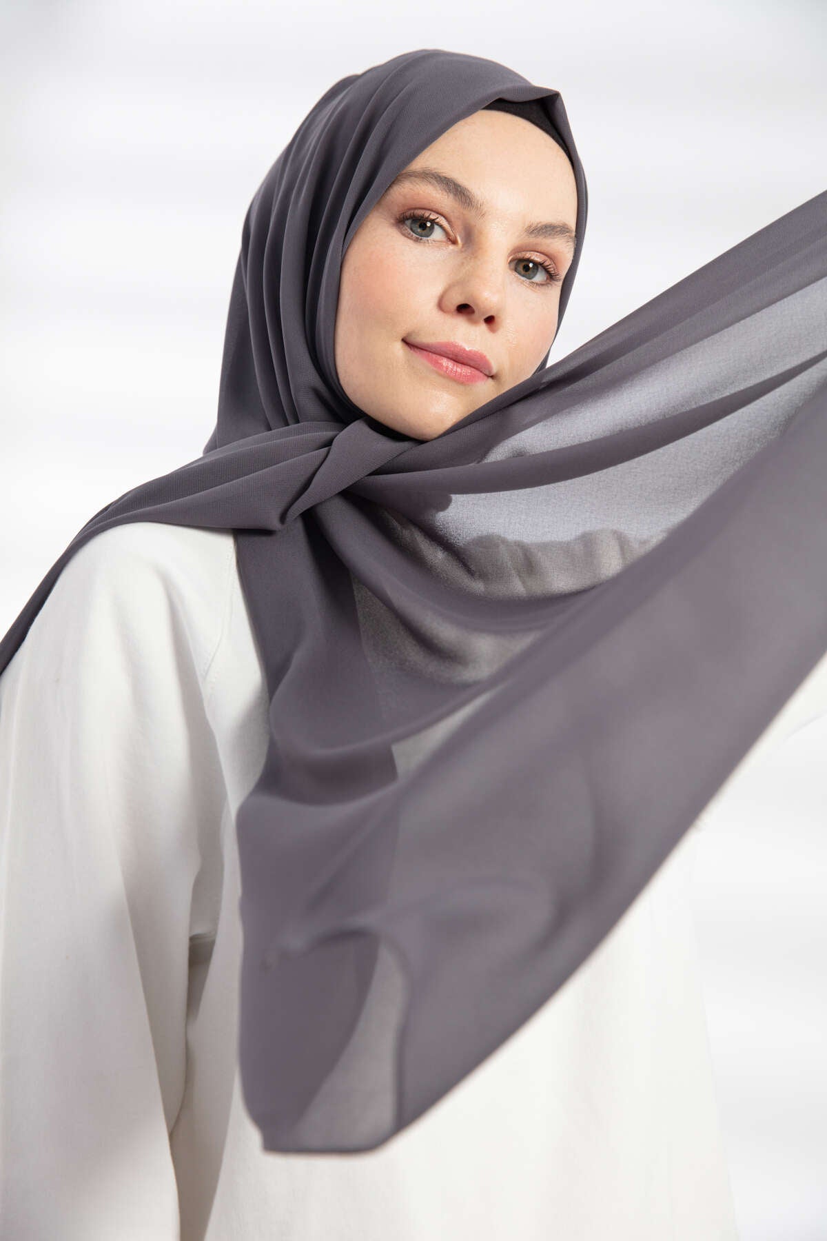 Şifon Şal - Antrasit