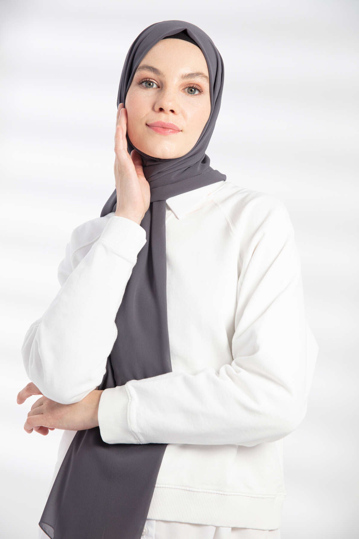 Şifon Şal - Antrasit