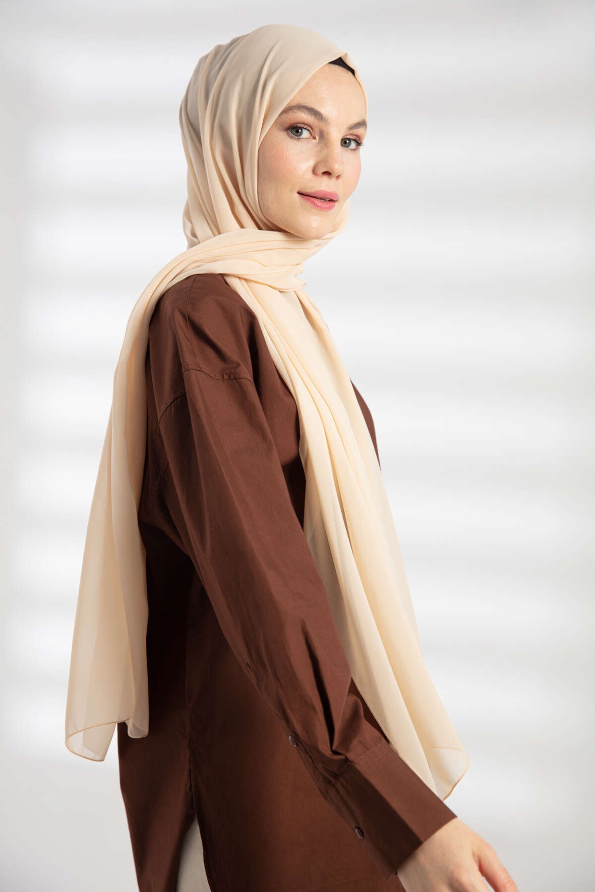Şifon Şal - Bej
