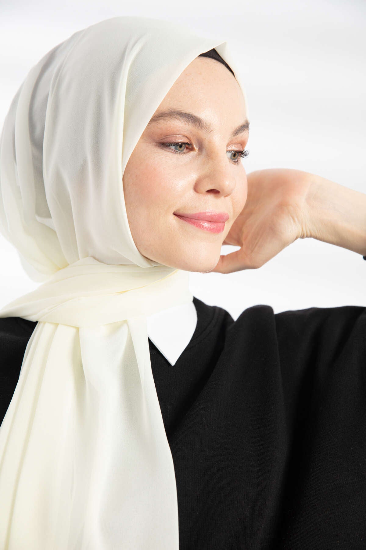 Şifon Şal - Fildişi