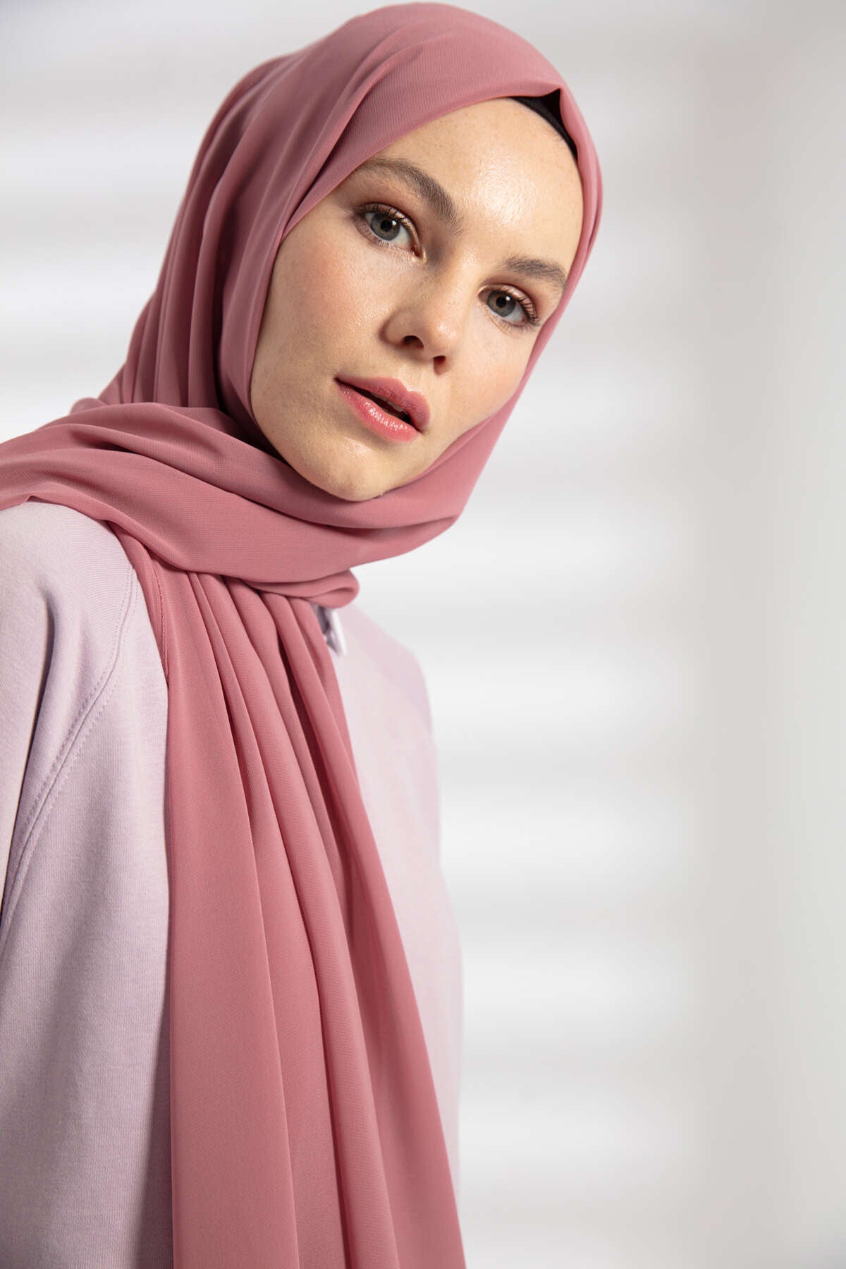 Şifon Şal - Gül Kurusu