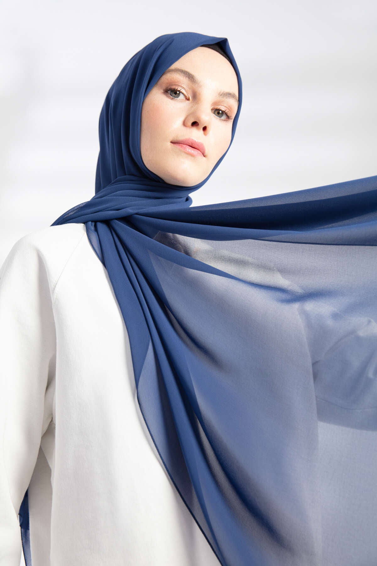 Şifon Şal - İndigo