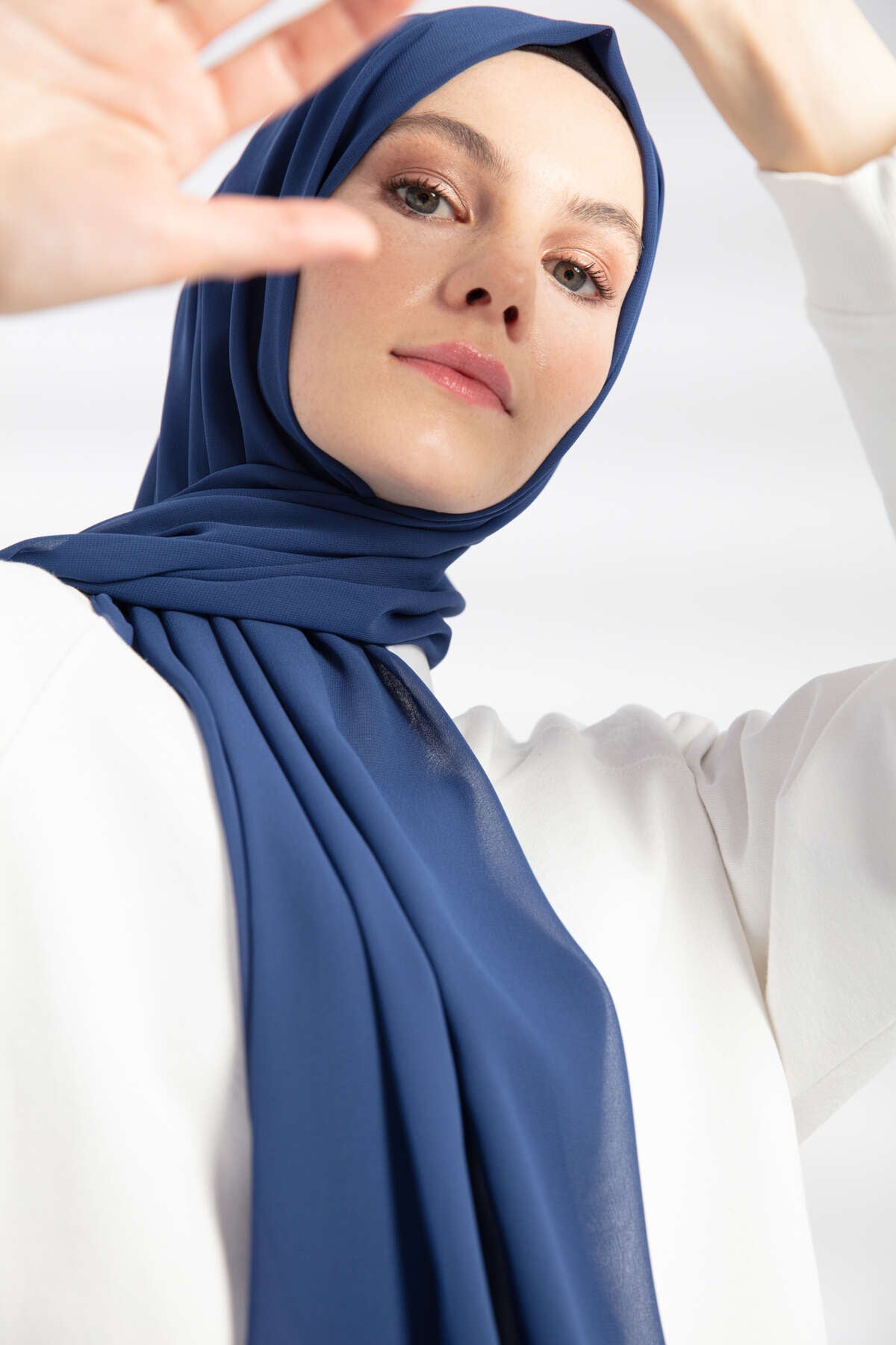 Şifon Şal - İndigo