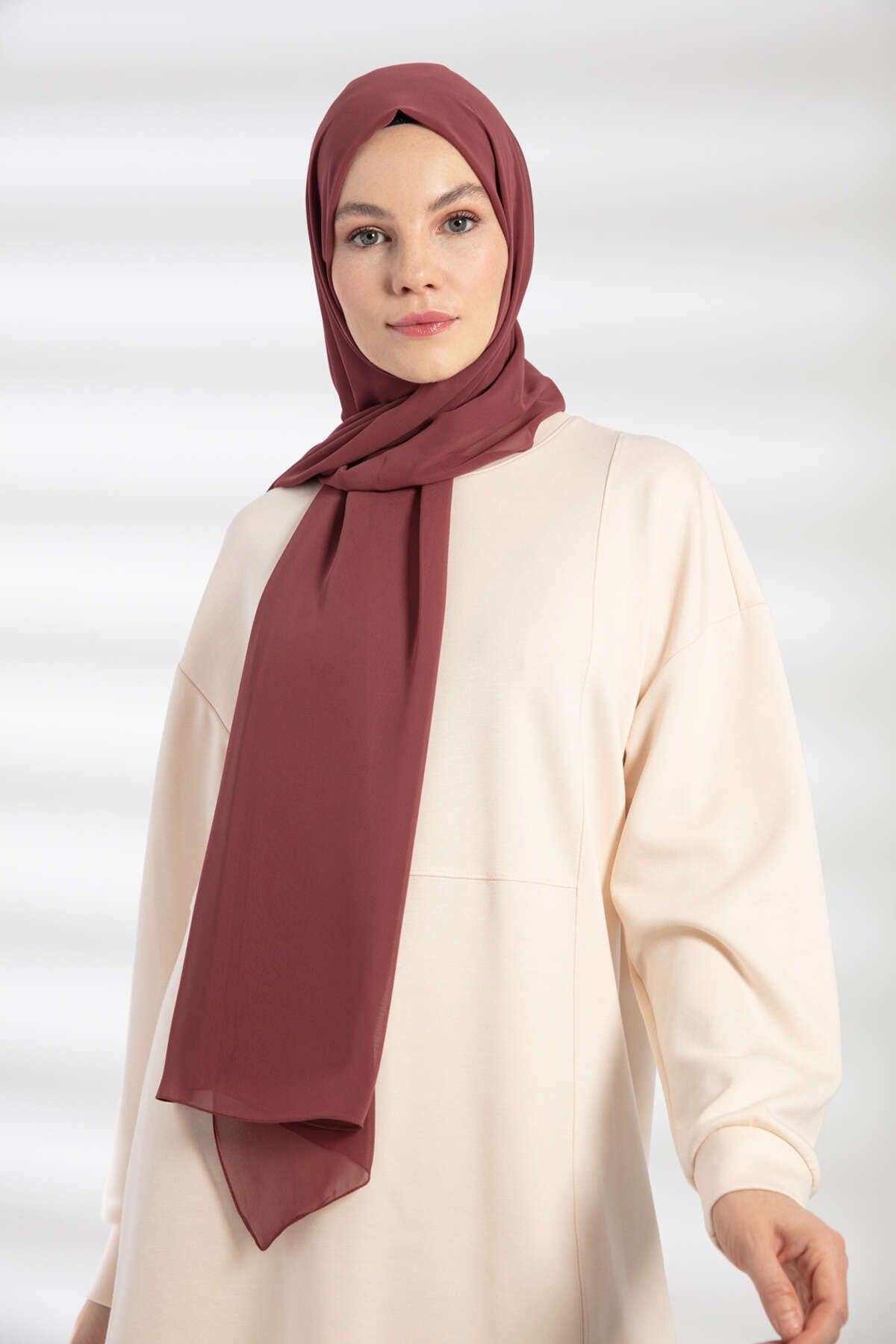 Şifon Şal - Kuru Gül