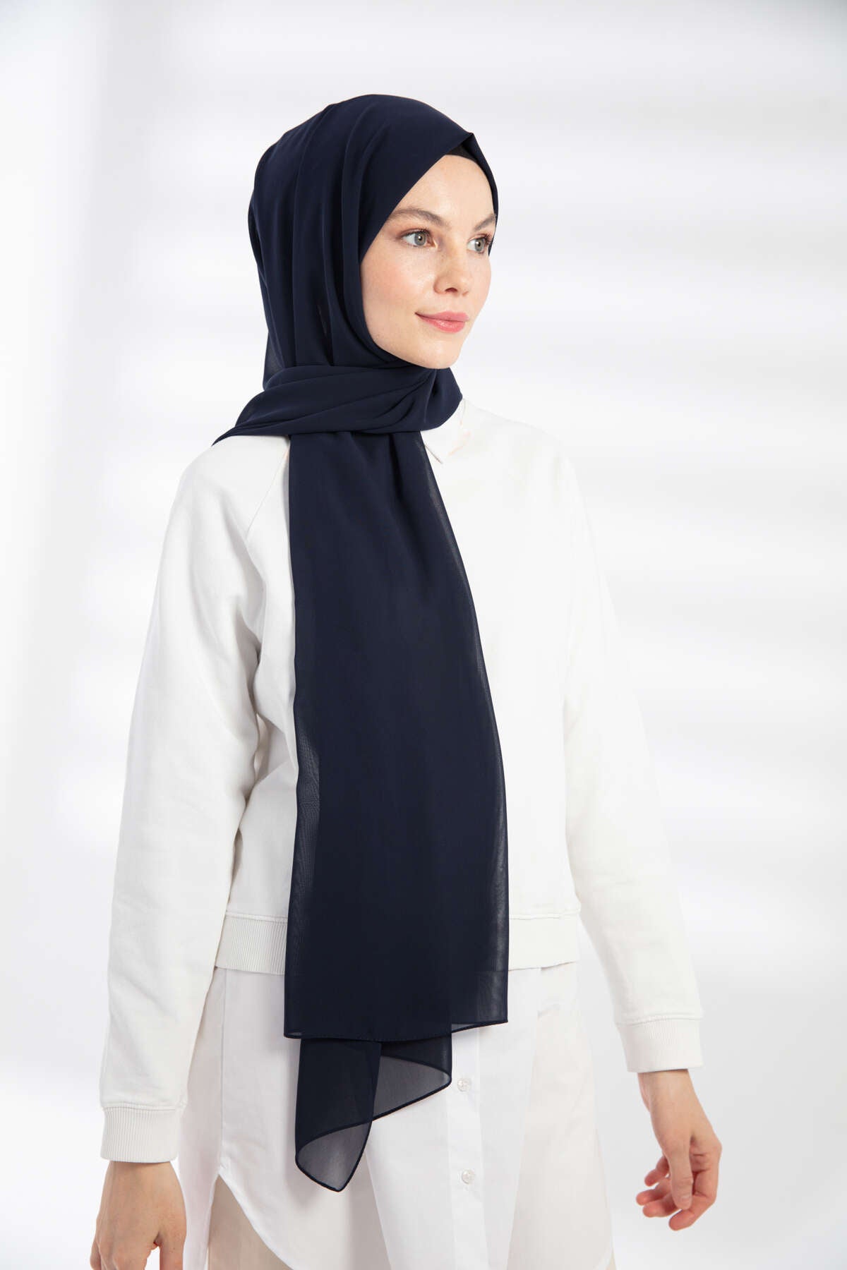 Şifon Şal - Lacivert