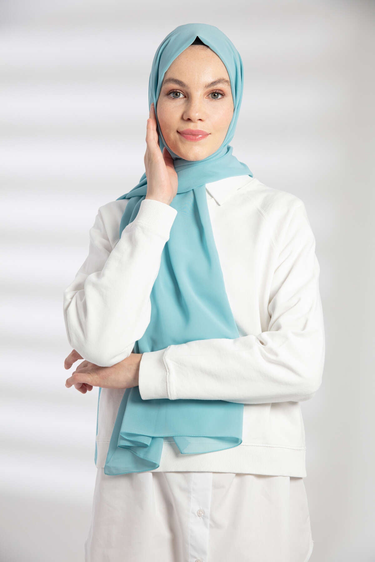 Şifon Şal - Mint Yeşili