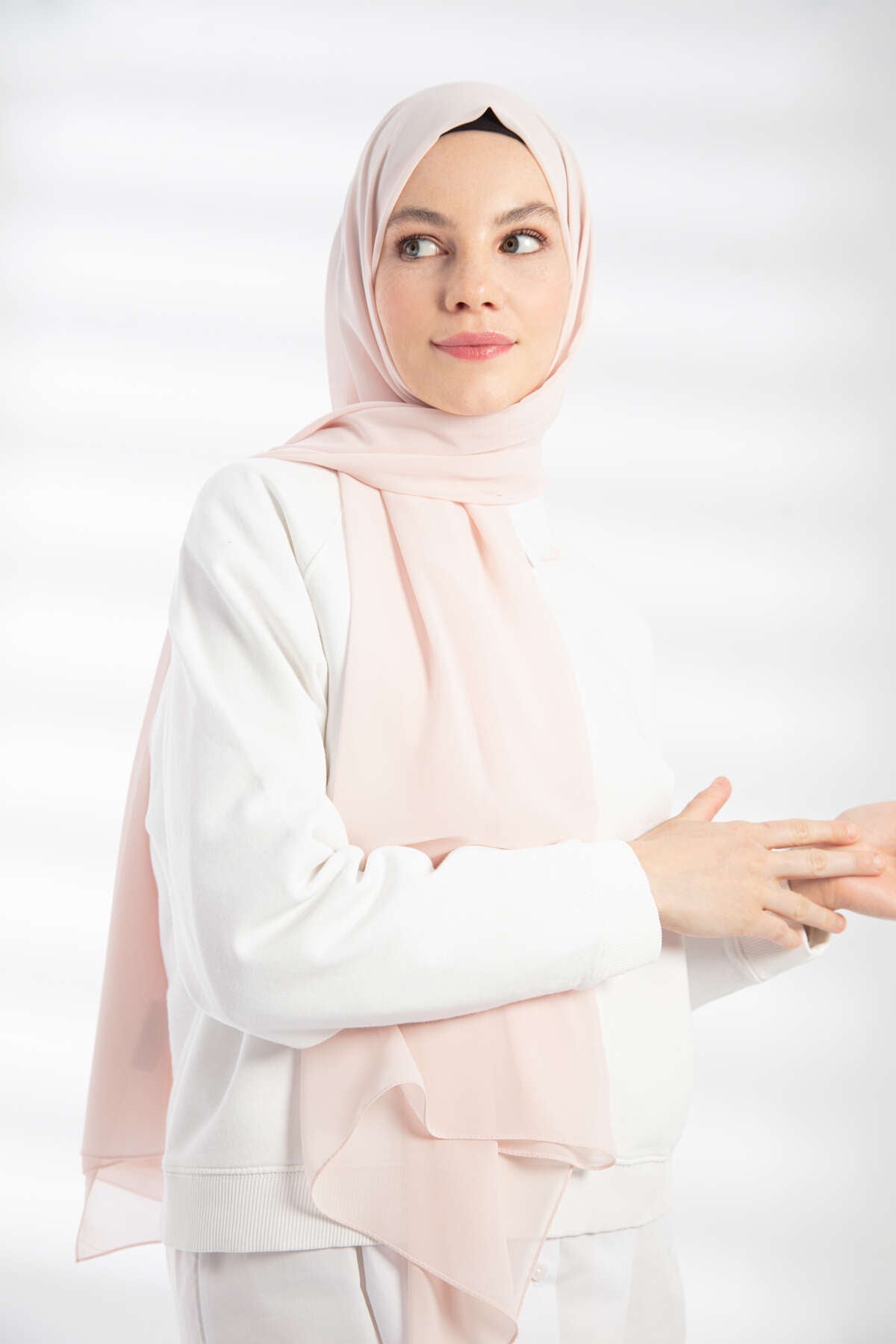 Şifon Şal - Pudra