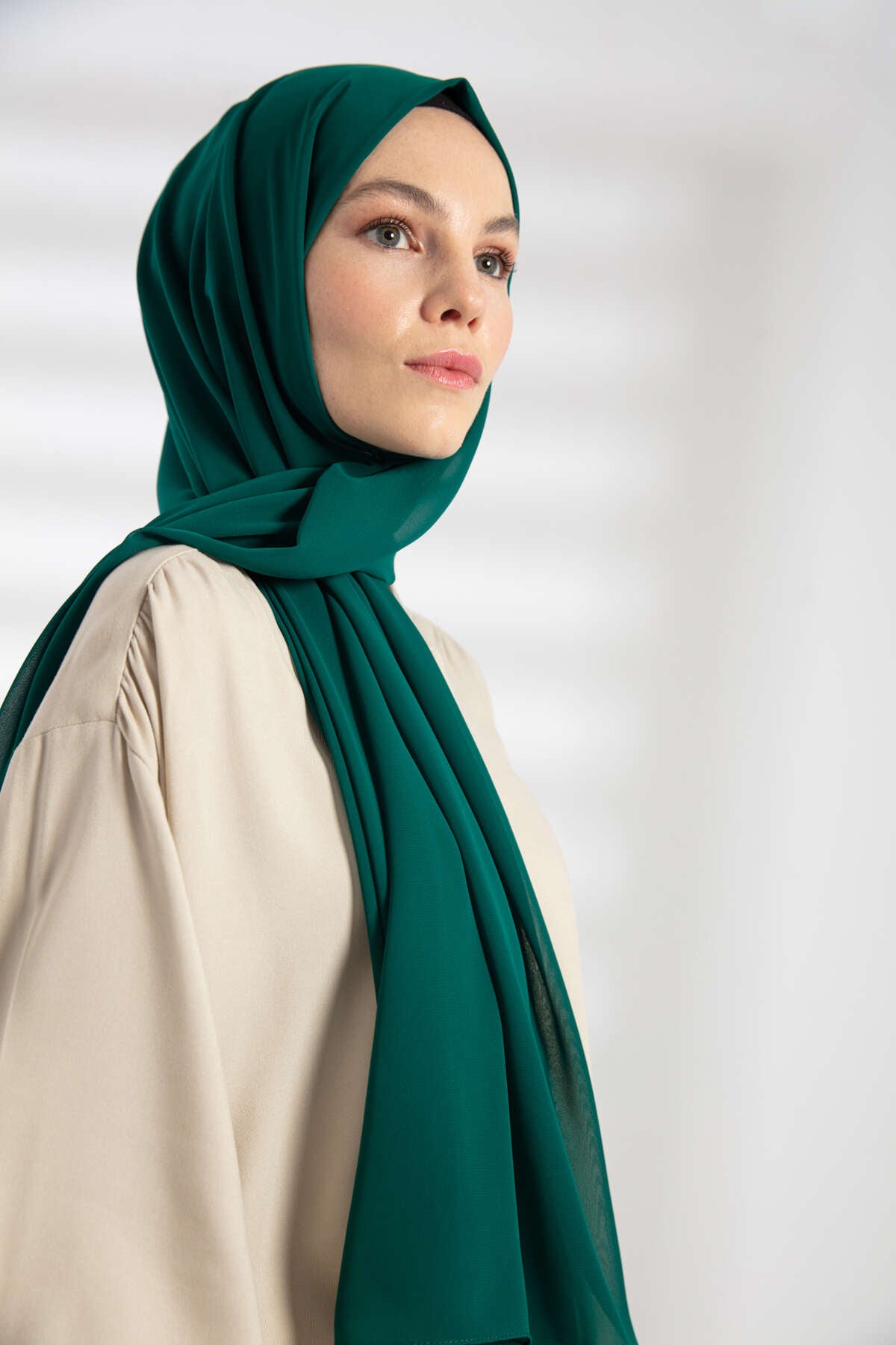 Şifon Şal - Zümrüt Yeşili
