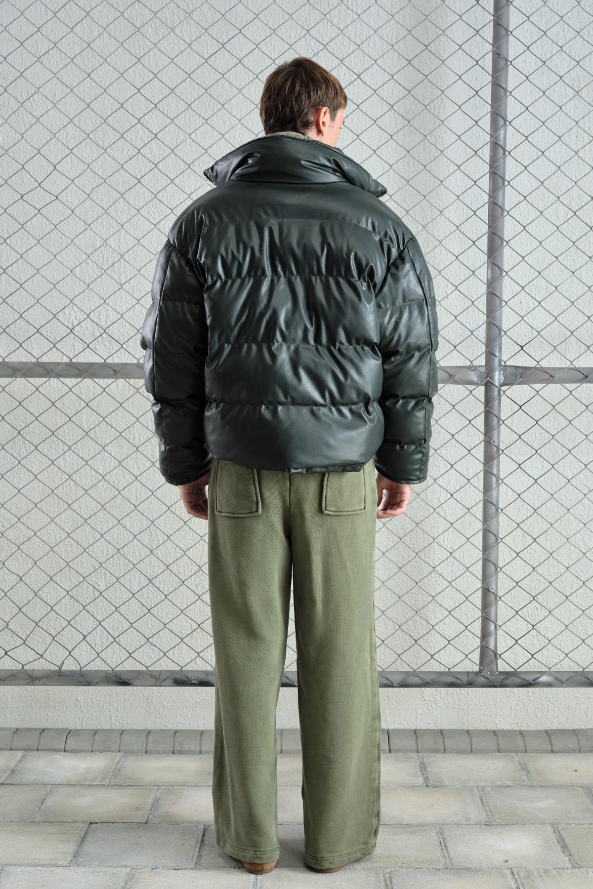 ŞİŞME DERİ HAKİ MONT