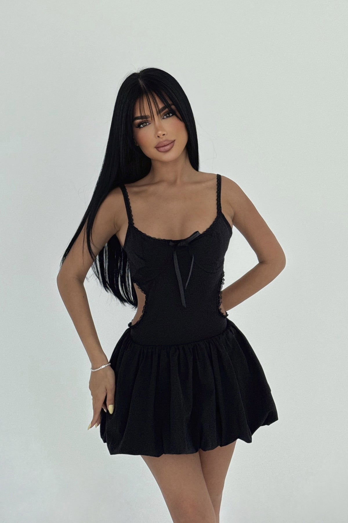 Siyah Lissett Mini Elbise ATE-2857