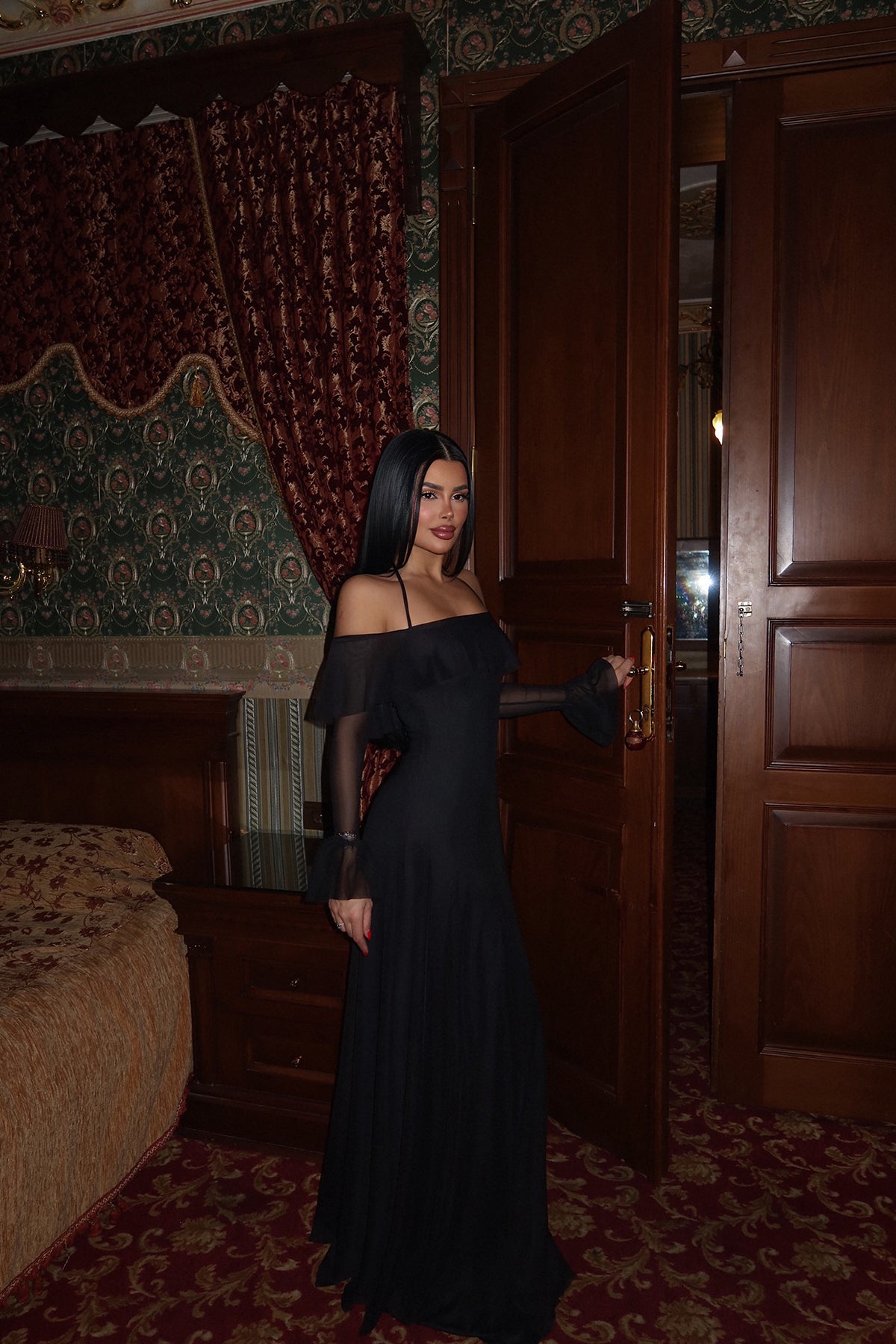 Siyah Raelle Uzun Tül Elbise ATE-1378