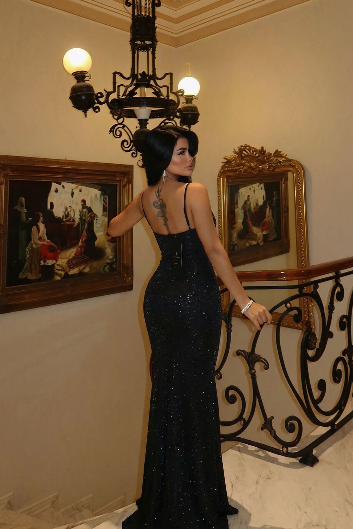 Siyah Gorria Elbise ATE-4469