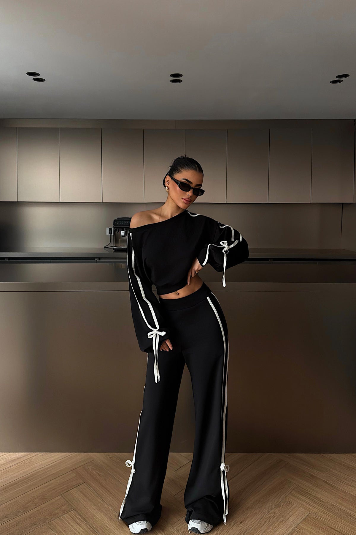 Siyah Calesia Eşofman Takımı ATE-4455