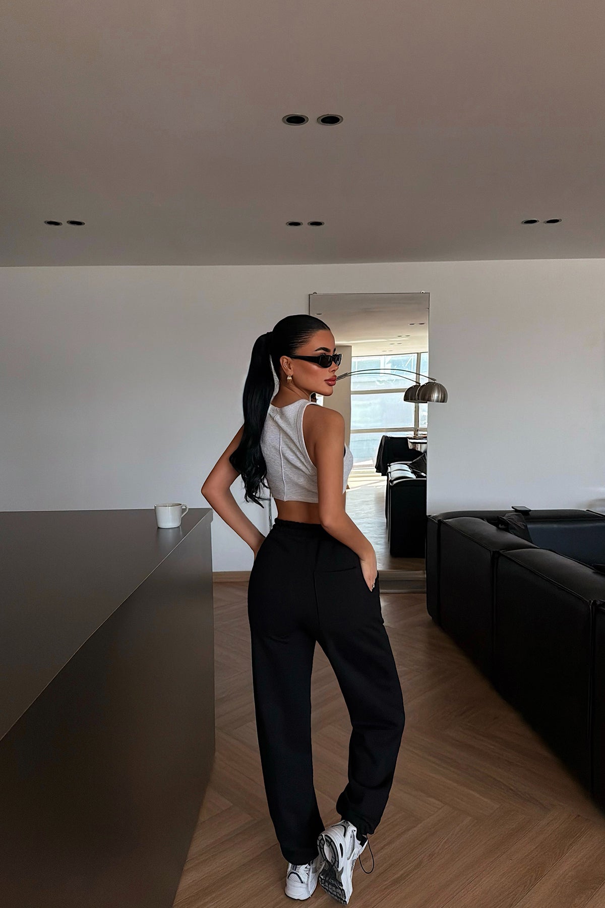 Siyah  Bağlamalı Eşofman ATE-4889