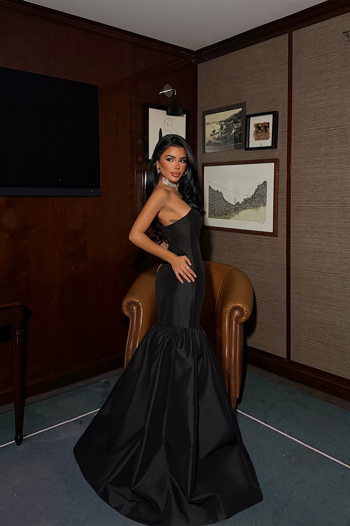 Siyah Borgena Abiye ATE-4423